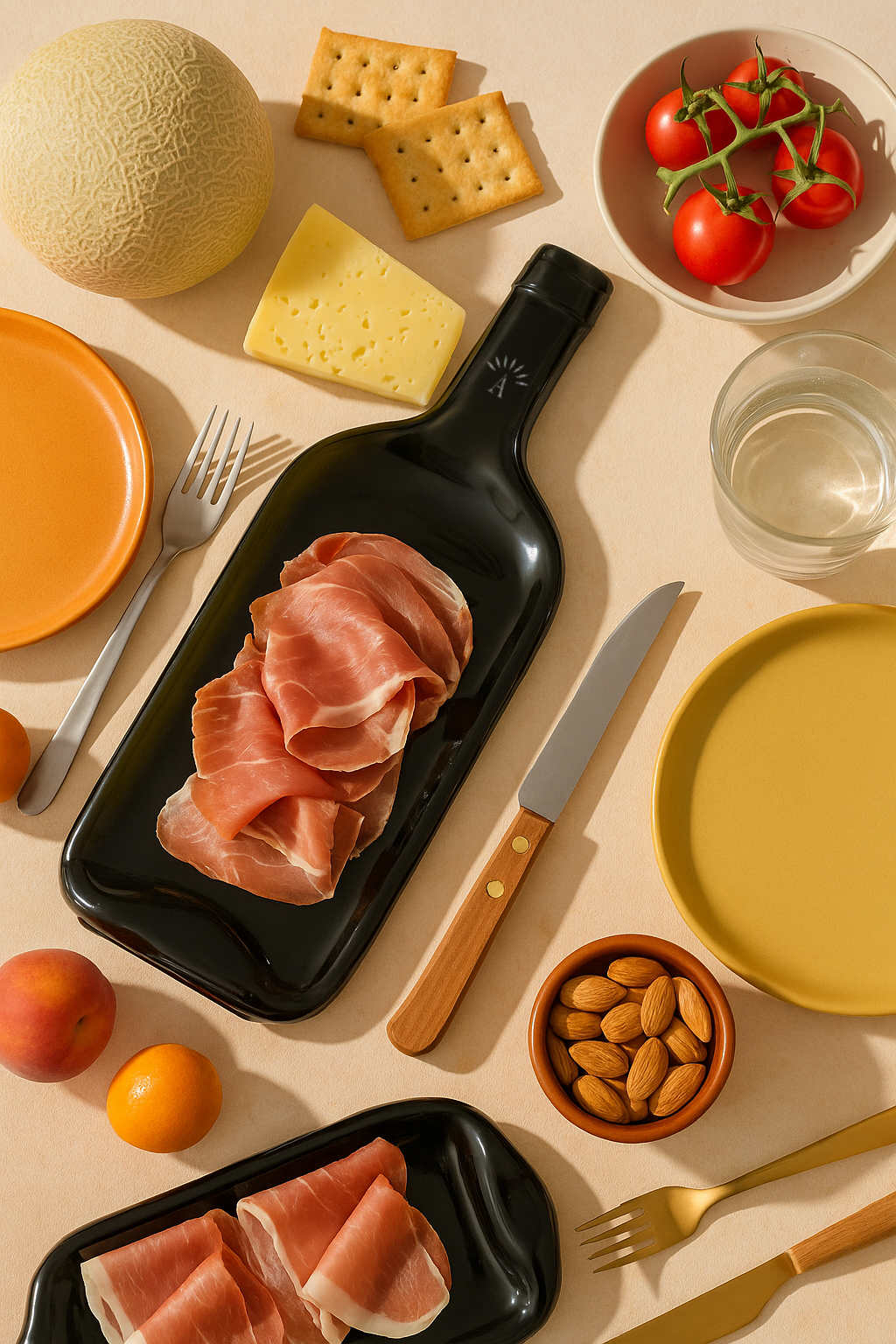Vassoio | Bottiglia di vino schiacciata