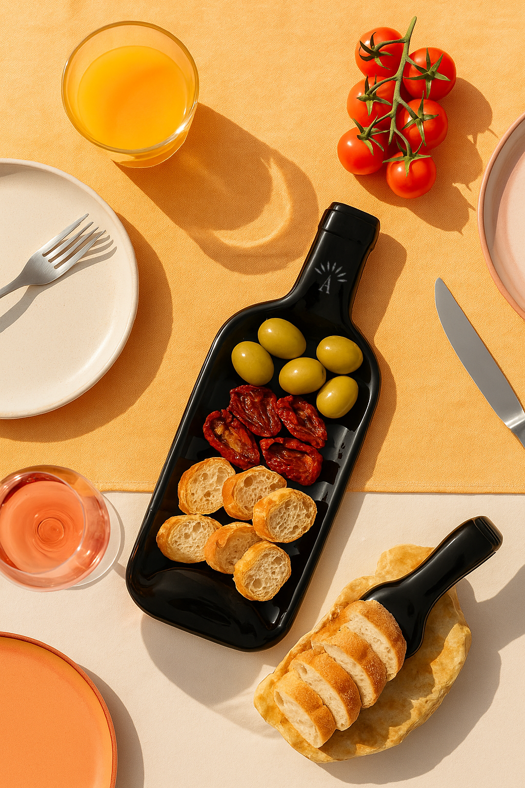 Vassoio | Bottiglia di vino schiacciata