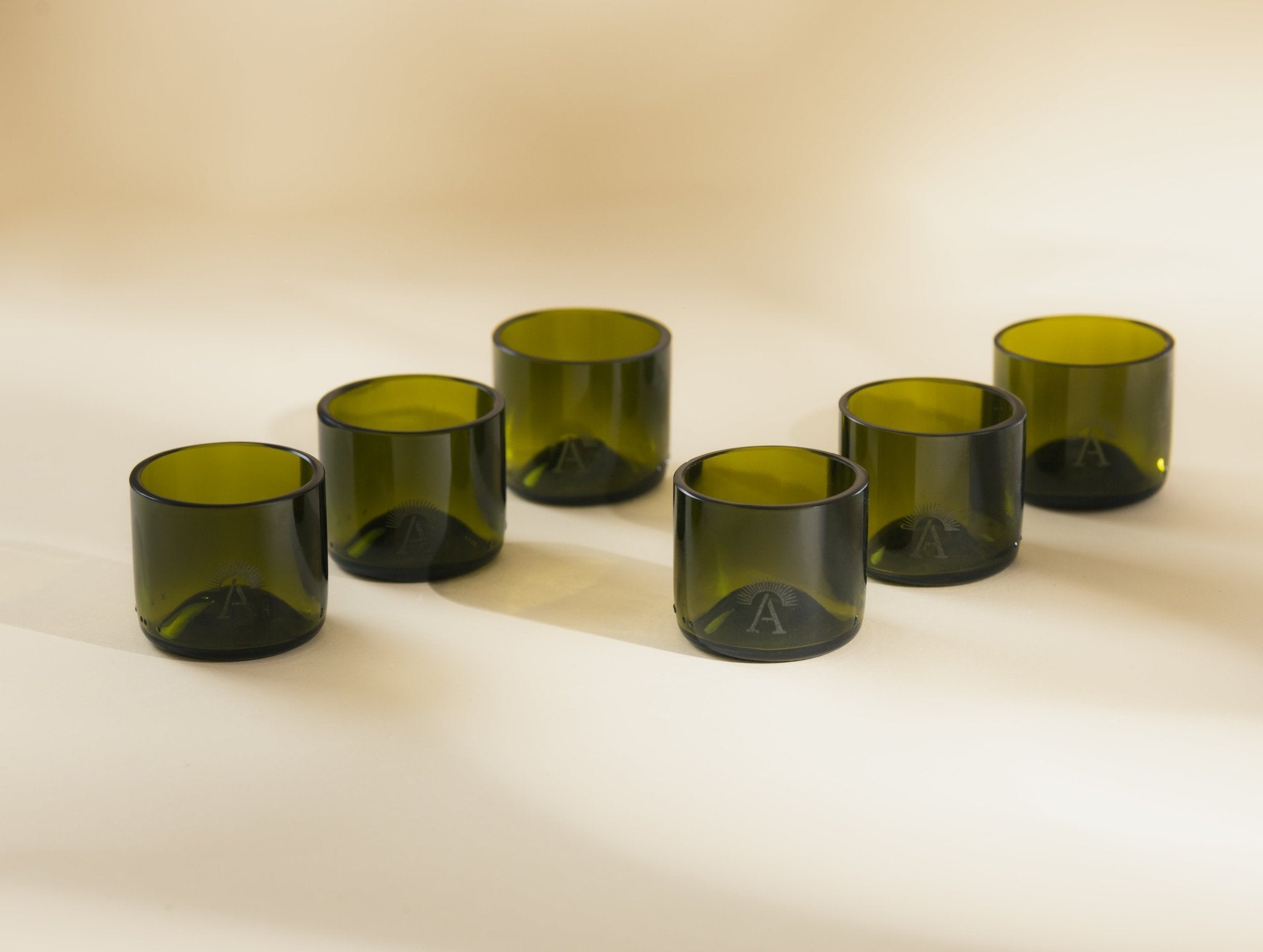 Tazzine Caffè Vetro Riciclato: Set 6pz Design Satinato